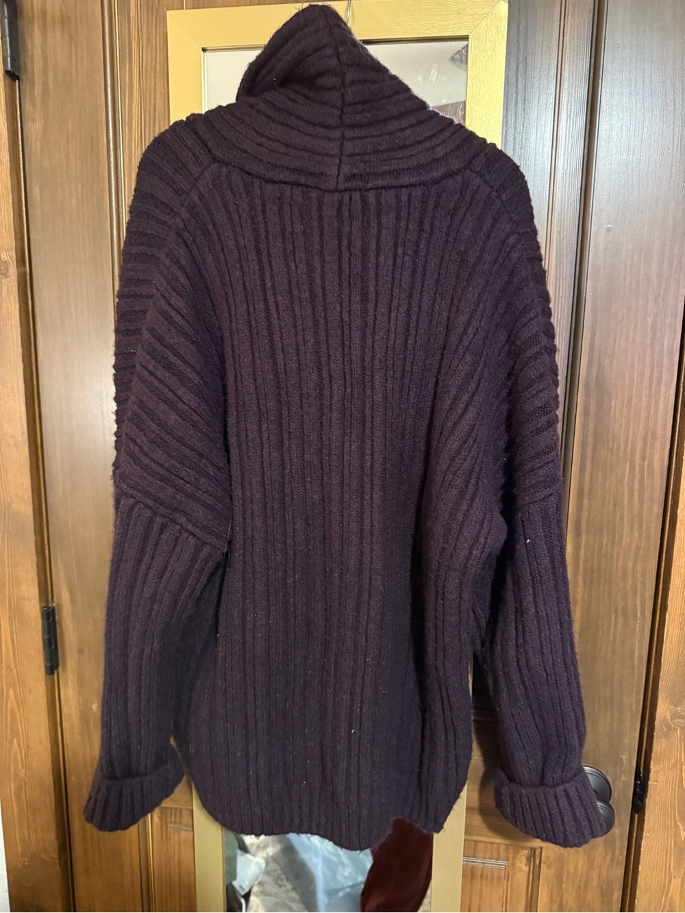 Source Unknown Becca Oversized High Roll Knit Pullover - Berry Black - Picture 5 of 5